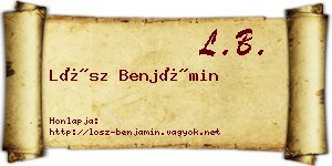 Lősz Benjámin névjegykártya